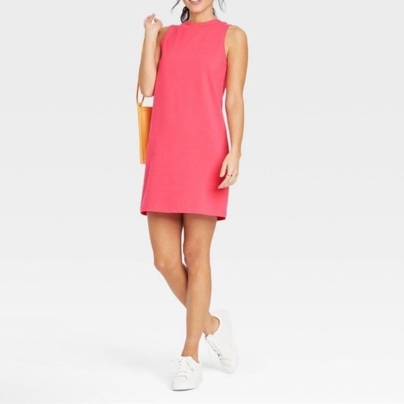 A New Day Coral Pink Knit Tank Dress M - Picture 1 of 7